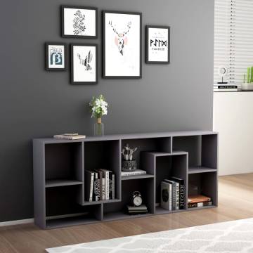 Stylish Grey Book Cabinet - 67x24x161 cm Engineered Wood