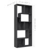 Stylish Grey Book Cabinet - 67x24x161 cm Engineered Wood