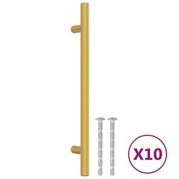 Elegant Gold Cabinet Handles - 10 pcs Stainless Steel 160 mm