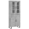 Stylish Highboard in Concrete Grey - 69.5x34x180 cm