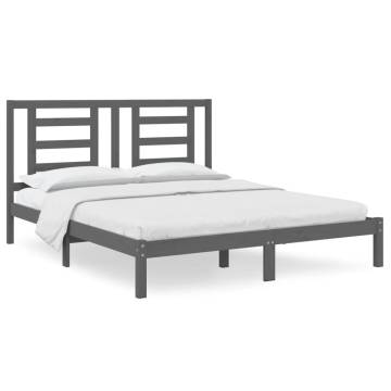 Grey Solid Wood Pine Bed Frame 160x200 cm | HipoMarket