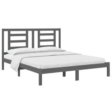 Grey Solid Wood Pine Bed Frame 160x200 cm | HipoMarket