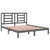 Grey Solid Wood Pine Bed Frame 160x200 cm | HipoMarket