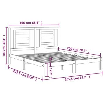 Grey Solid Wood Pine Bed Frame 160x200 cm | HipoMarket