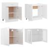 4 Piece High Gloss White Kitchen Cabinet Set - Optimise Your Space