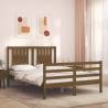 Bed Frame with Headboard Honey Brown Small Double Solid Wood Colour honey brown Size 120 x 190 cm 