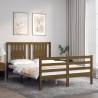 Honey Brown Small Double Bed Frame with Headboard