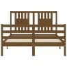 Honey Brown Small Double Bed Frame with Headboard