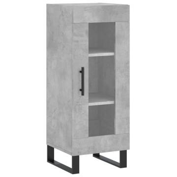 Stylish Highboard in Concrete Grey - 34.5x34x180 cm