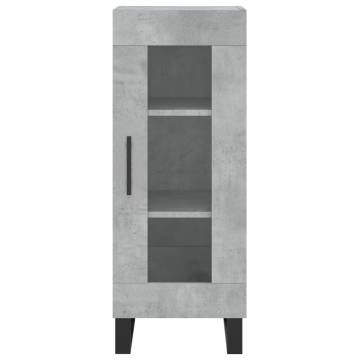 Stylish Highboard in Concrete Grey - 34.5x34x180 cm