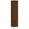 Stylish Highboard Brown Oak | Engineered Wood, 34.5x34x180 cm