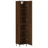 Stylish Highboard Brown Oak | Engineered Wood, 34.5x34x180 cm