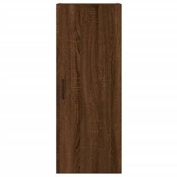 Stylish Highboard Brown Oak | Engineered Wood, 34.5x34x180 cm