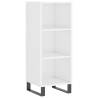 Highboard High Gloss White 34.5x34x180 cm - Stylish Storage