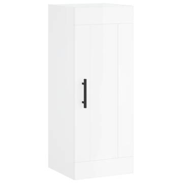 Highboard High Gloss White 34.5x34x180 cm - Stylish Storage