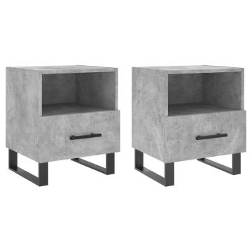 Modern Concrete Grey Bedside Cabinets - 2pcs | Hipomarket UK