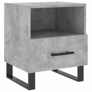 Modern Concrete Grey Bedside Cabinets - 2pcs | Hipomarket UK