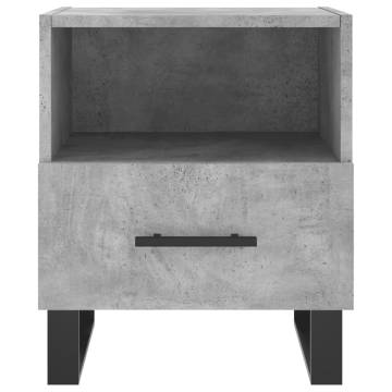 Modern Concrete Grey Bedside Cabinets - 2pcs | Hipomarket UK