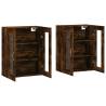 Wall Mounted Cabinets - Smoked Oak Engineered Wood (2 pcs)