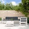 6 Piece Garden Lounge Set White Solid Wood Pine Colour white pine Number of 6 