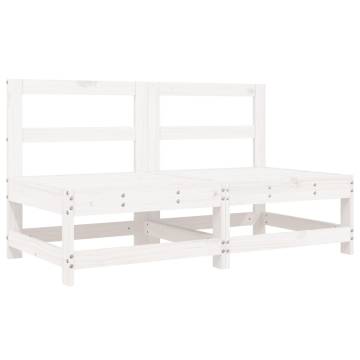 6 Piece White Solid Wood Pine Garden Lounge Set | HipoMarket