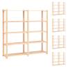 5-Tier Solid Pinewood Storage Racks - 500 kg Capacity | HipoMarket