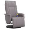 Massage Recliner Chair with Footrest - Grey Faux Leather