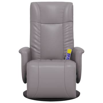 Massage Recliner Chair with Footrest - Grey Faux Leather