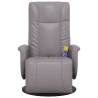 Massage Recliner Chair with Footrest - Grey Faux Leather