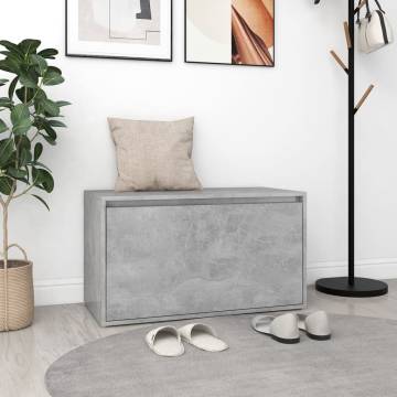 Hall Bench 80x40x45 cm - Modern Concrete Grey Storage