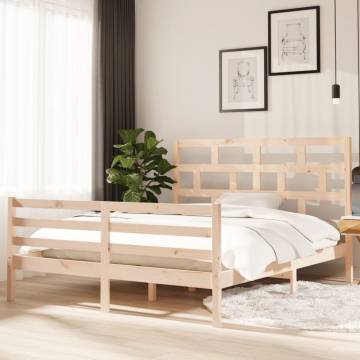 Solid Pine Bed Frame - 160x200 cm | Stylish & Sturdy Design