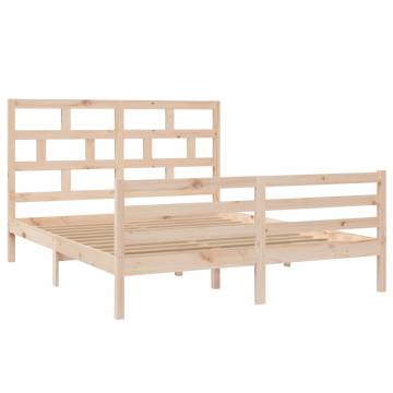 Solid Pine Bed Frame - 160x200 cm | Stylish & Sturdy Design