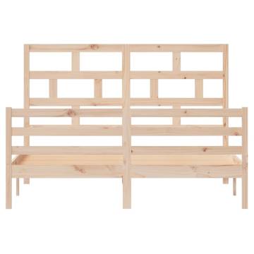 Solid Pine Bed Frame - 160x200 cm | Stylish & Sturdy Design