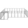 Black Steel Dog Kennel - Spacious 15.73 m² Outdoor Enclosure