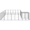 Black Steel Dog Kennel - Spacious 15.73 m² Outdoor Enclosure