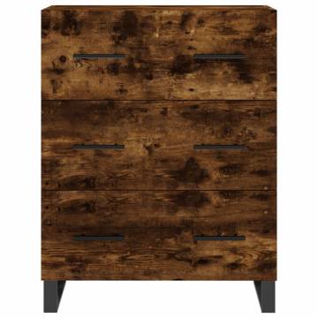 Stylish Highboard in Smoked Oak | 69.5x34x180 cm