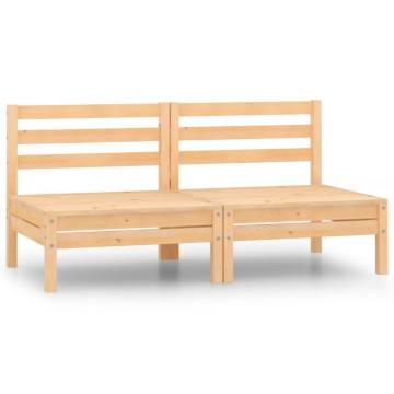 Garden Middle Sofas - 2 pcs Solid Pinewood | HipoMarket