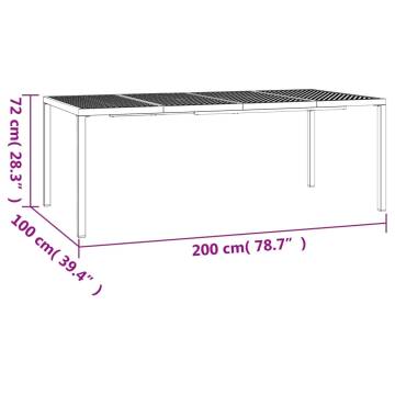 Stylish Anthracite Garden Table 200x100 cm - Durable Steel Design