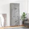 Highboard Concrete Grey 69.5x34x180 cm Engineered Wood Colour concrete grey Quantity in Package 1 Model 2 doors 2 drawers 