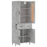 Stylish Highboard in Concrete Grey - 69.5x34x180 cm