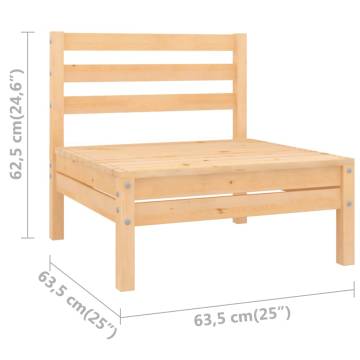 Garden Middle Sofas - 2 pcs Solid Pinewood | HipoMarket