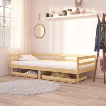 Day Bed Drawers 2 pcs Solid Pinewood | Hipomarket