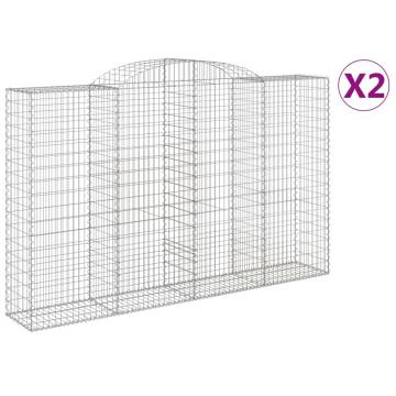 Arched Gabion Baskets - 2 pcs Galvanised Iron - Hipo Market