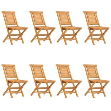 Folding Garden Chairs - 8 pcs Solid Teak 47x63x90 cm