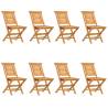 Folding Garden Chairs - 8 pcs Solid Teak 47x63x90 cm