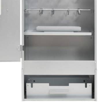 BBQ Oven Smoker with Table - Galvanised Steel Outdoor Cooking