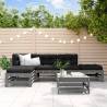 6 Piece Garden Lounge Set Grey Solid Wood Pine Colour grey pine Number of 6 