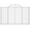 Arched Gabion Baskets - 3 pcs Galvanised Iron 200x30x120/140 cm