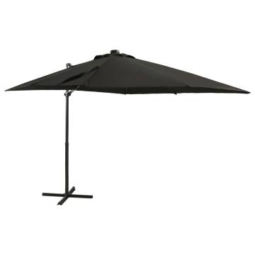 Cantilever Umbrella with LED Lights - 250 cm Black