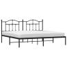 Elegant Metal Bed Frame with Headboard - Black 193x203 cm